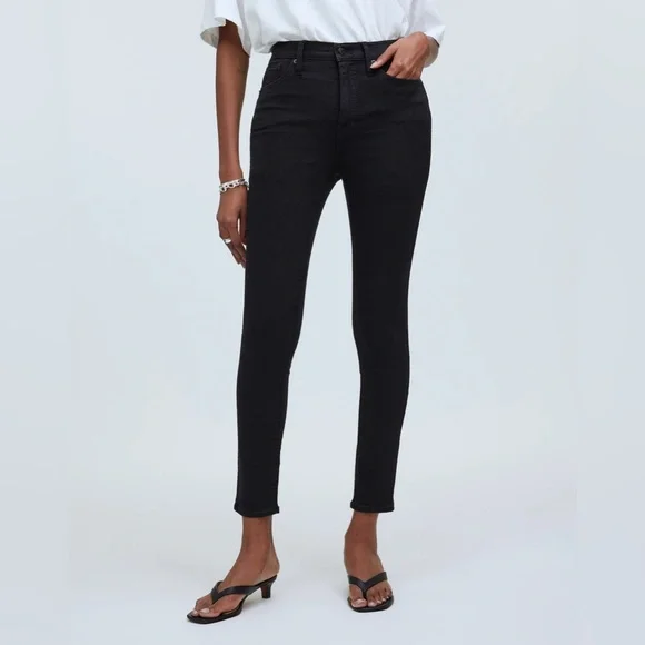 Madewell Jeans 30 10" High Rise Skinny in Black Zip Fly - Picture 2 of 15